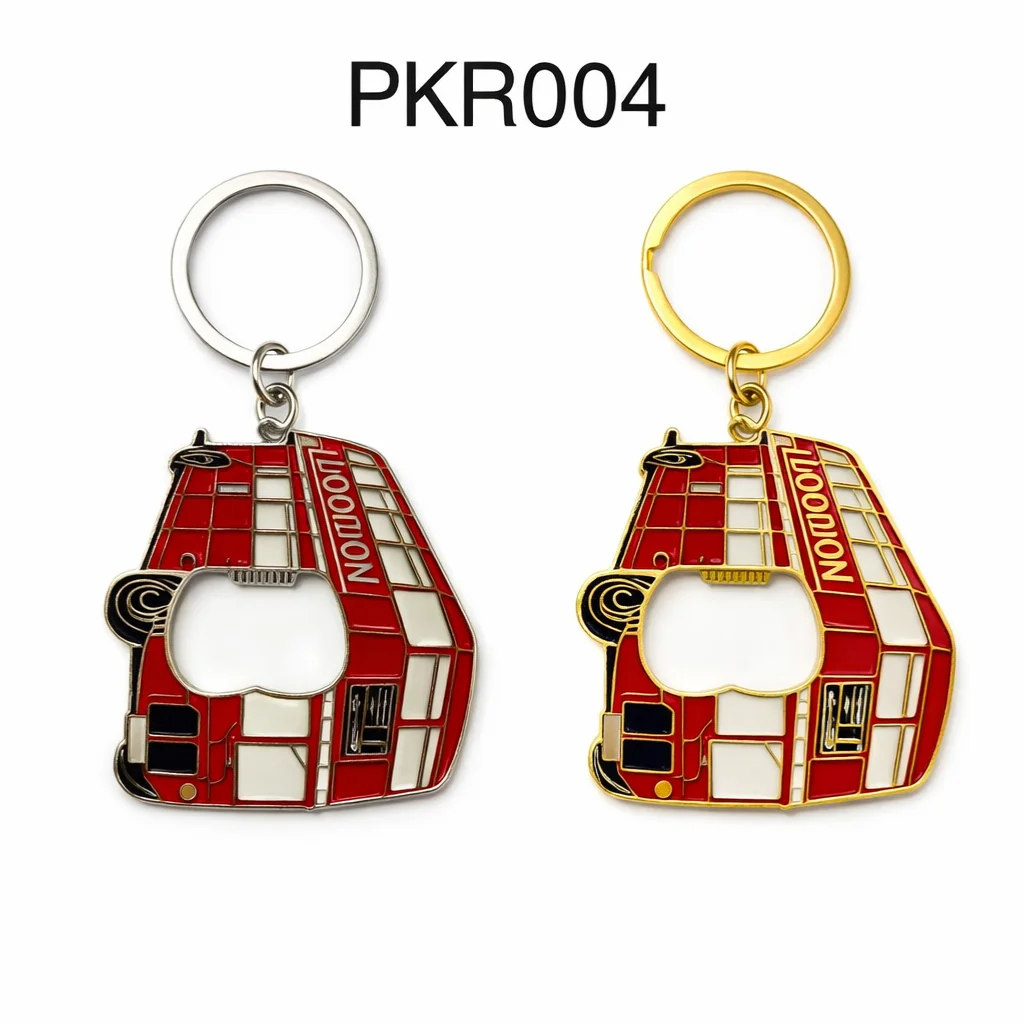 ANS-PKR004 London Double Decker Bus Bottle Opener Keyring