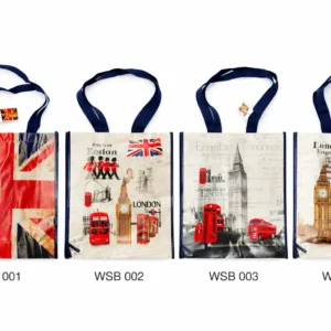 488-ANS-WSB001 London Union Jack Big Ben Reusable Shopping Bag