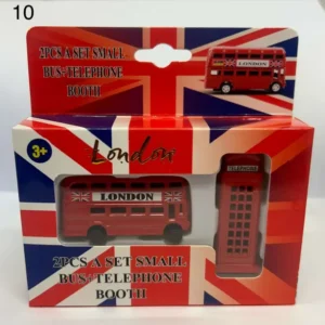 359-ANS-10 Small London Bus and Telephone Toy Set of 2