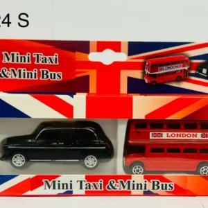 361-ANS-22-24S Mini London Taxi and Mini Bus Toy Set