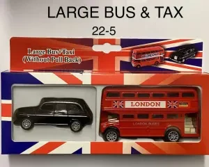 358-ANS-22-5 London Large Bus and Taxi Toy Set