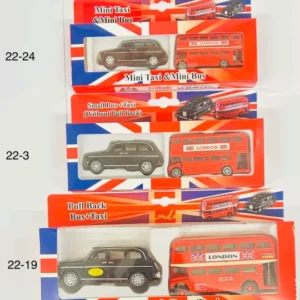 364-ANS-22B London Bus and Taxi Toy Set Collection