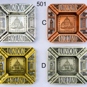 ANS-501 London England Square Metal Ashtray