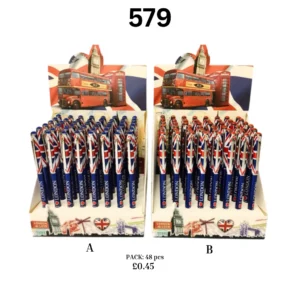 ANS-579 London Union Jack Ballpoint Pen Display