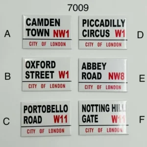 294-ANS-7009 London Street Sign Wooden Magnet Collection