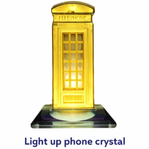ANS-AC15 London Telephone Box Light-Up Crystal Ornament