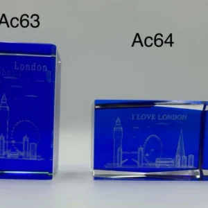 319-ANS-AC63 London Skyline Crystal Display Block – Deep Blue