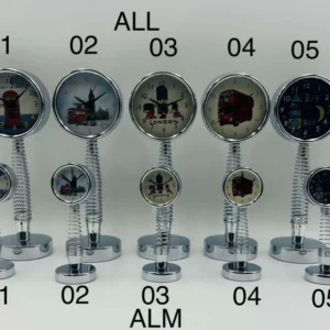 383-ANS-ALL-ALM-A London Spring Stand Desk Clock Collection