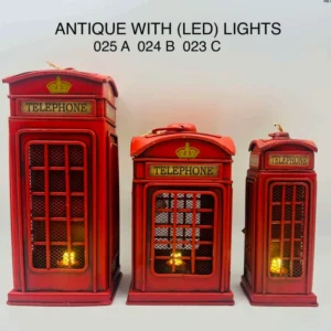 382-ANS-ANTIQUE-G Antique Style London Telephone Box with LED Light