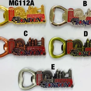 ANS-MG112 London Skyline Double Decker Bus Bottle Opener Magnet