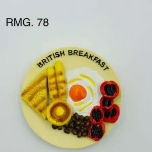 ANS-RMG-78 British Breakfast Plate Resin Fridge Magnet