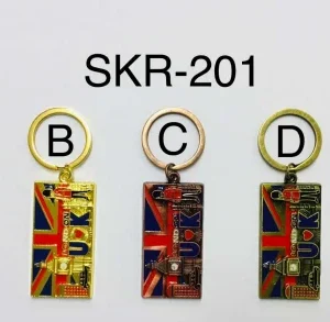 ANS-SKR201 Union Jack UK London Rectangular Souvenir Keyring