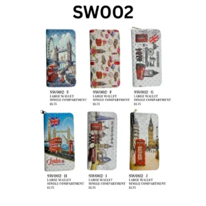 ANS-SW002 London Souvenir Large Zip Wallet (Single Compartment)