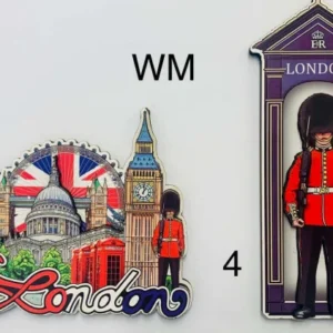 275-ANS-WM-B London Royal Guard & Skyline Wooden Magnet
