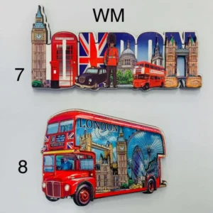 277-ANS-WM-D London Lettering & Classic Bus Wooden Magnet