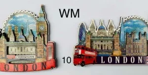 278-ANS-WM-E London Skyline & Union Flag Wooden Magnet