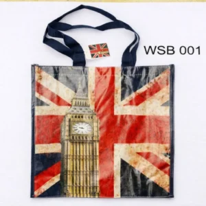 ANS-WSB001 London Union Jack Big Ben Reusable Shopping Bag