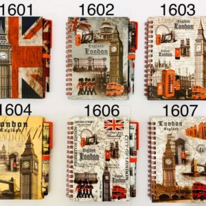 419-ANS-1601-A London Vintage Design Spiral Notebook with Pen