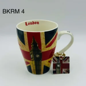 524-ANS-BKRM-4 London Union Jack Big Ben Mug with Keyring