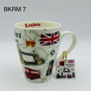 527-ANS-BKRM-7 London Map & Union Jack Mug with Keyring