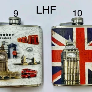 458-ANS-LHF-D London Big Ben Design Hip Flask