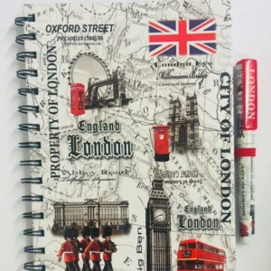 424-ANS-LN001-F London Map Design Spiral Notebook with Pen