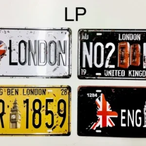 562-ANS-LP-5-8 London Souvenir Metal License Plate