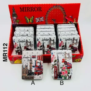 557-ANS-MR112-A London Souvenir Rectangle Compact Mirror
