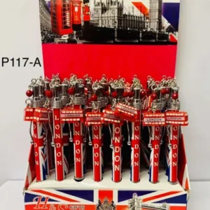 400-ANS-P117-A London Souvenir Keyring Pen Display Set