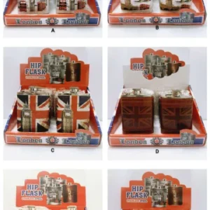 459-ANS-SHF-A London Small Hip Flask Gift Set