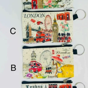 470-ANS-ZP003 London Mini Zip Coin Purse with Keyring